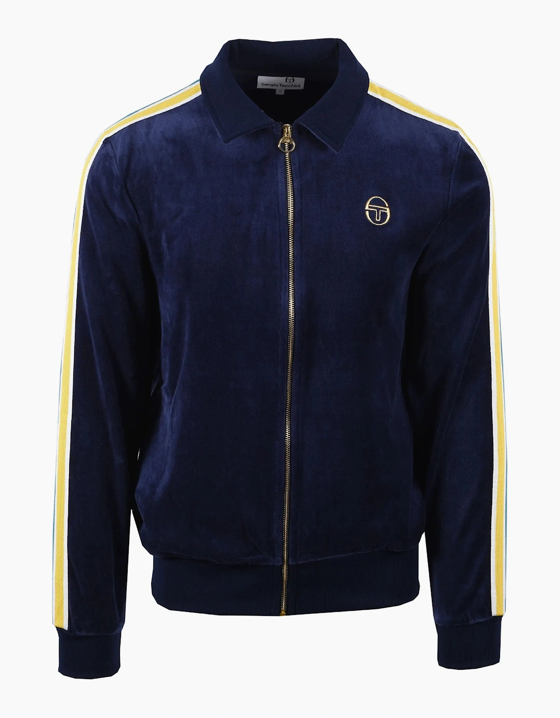 Sergio Tacchini Men's Navy Monte Track Top Maritime Blue/Mango Mint - Size: 44