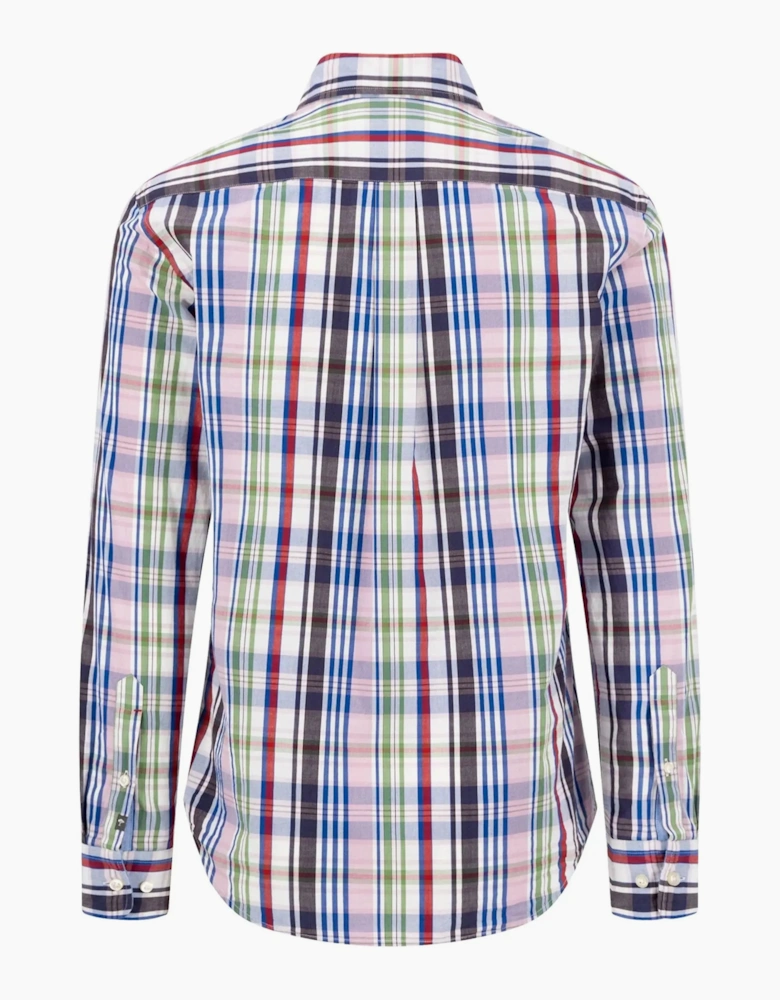 FYNCH-HATTON LONG SLEEVED SHIRT CRANBERRY RED CHECK
