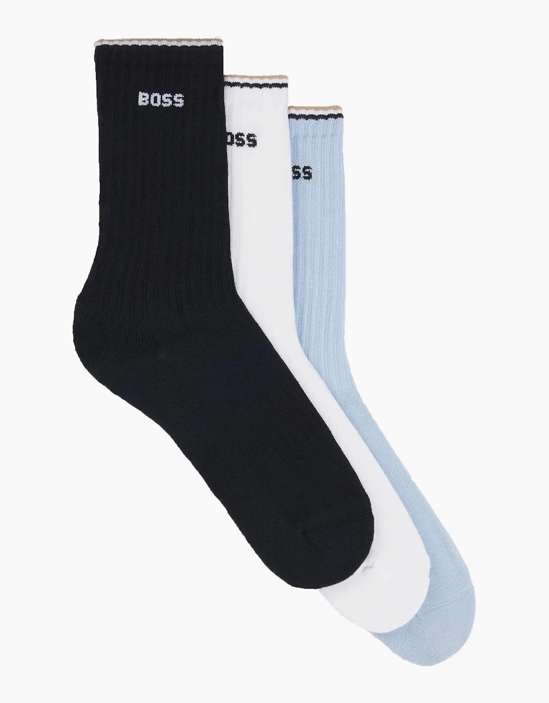 Boss Black BOSS 3 PACK RIB STRIPE SOCKS BLUE/NAVY/WHITE