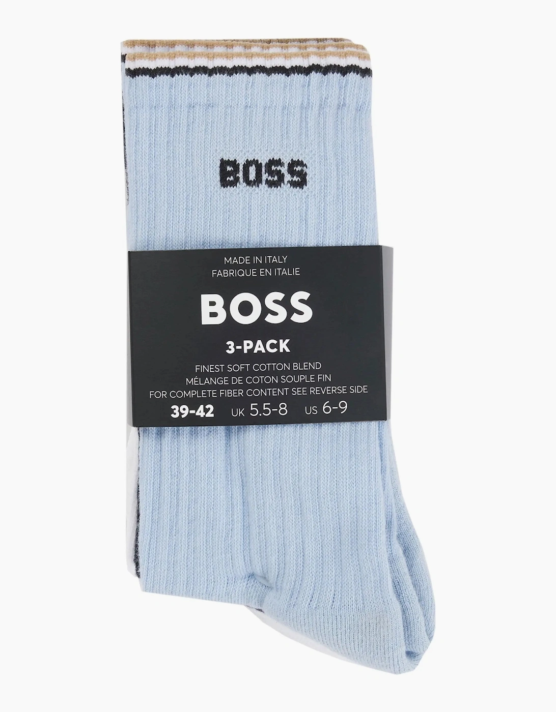 Boss Black BOSS 3 PACK RIB STRIPE SOCKS BLUE/NAVY/WHITE