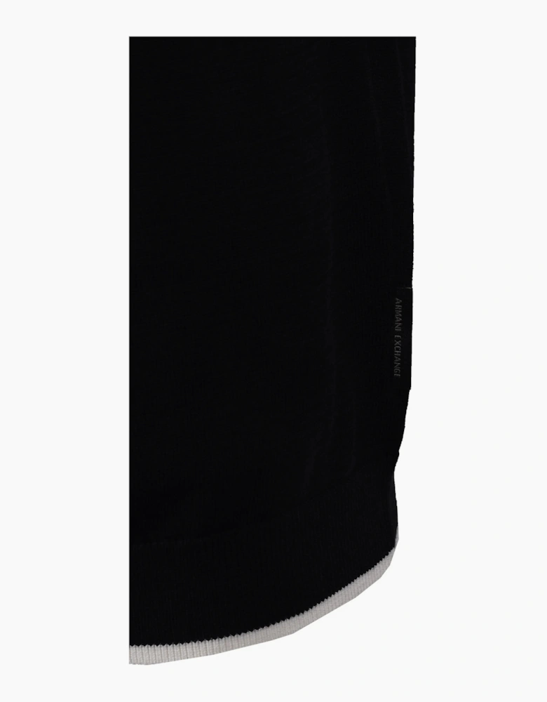 ARMANI EXCHANGE KNITTED POLO SHIRT BLACK