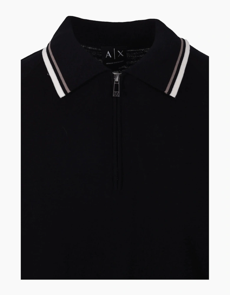 ARMANI EXCHANGE KNITTED POLO SHIRT BLACK