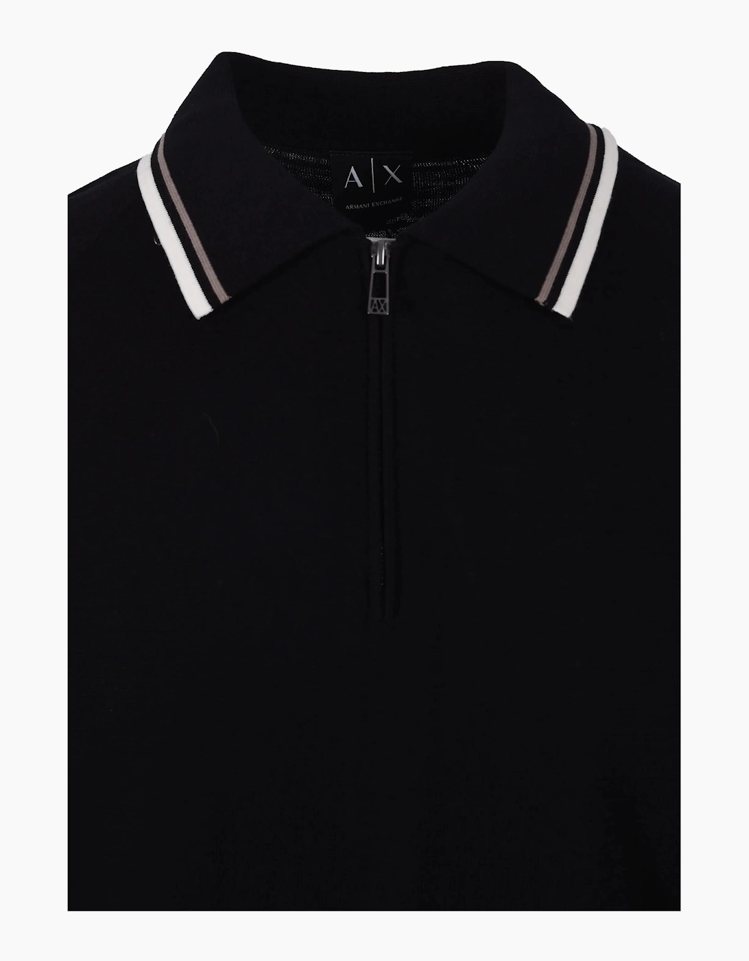 ARMANI EXCHANGE KNITTED POLO SHIRT BLACK