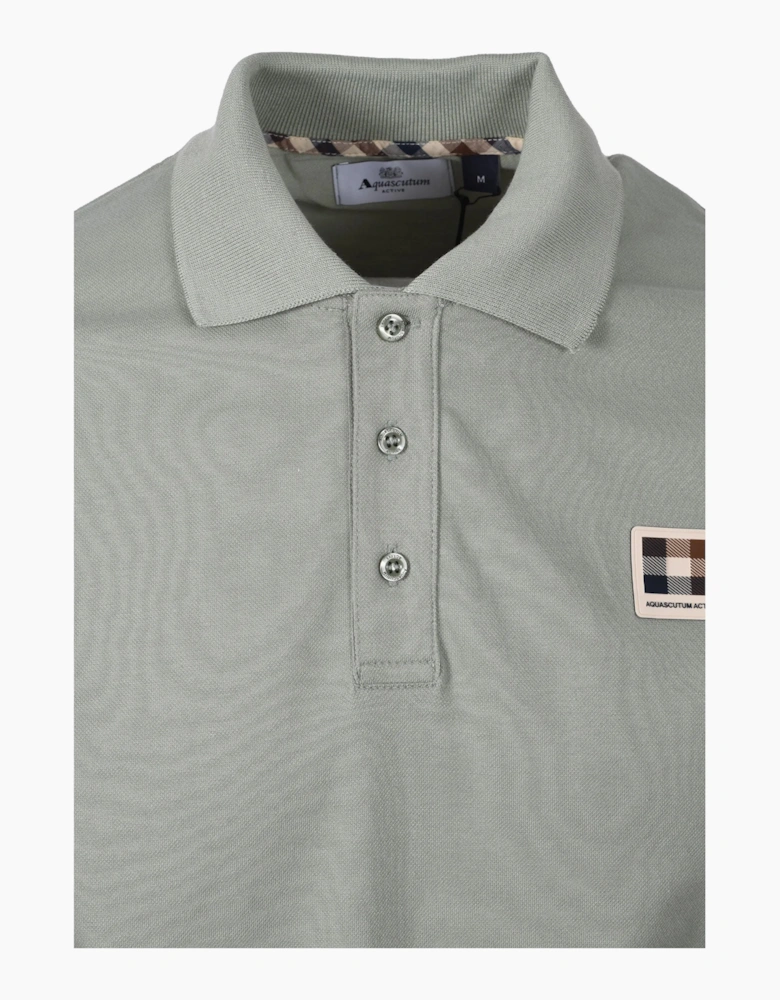 AQUASCUTUM CHECK POLO SHIRT SALVIA