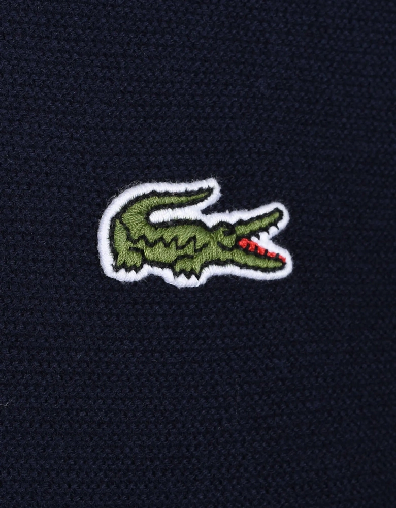 LACOSTE KNITTED POLO SHIRT NAVY BLUE
