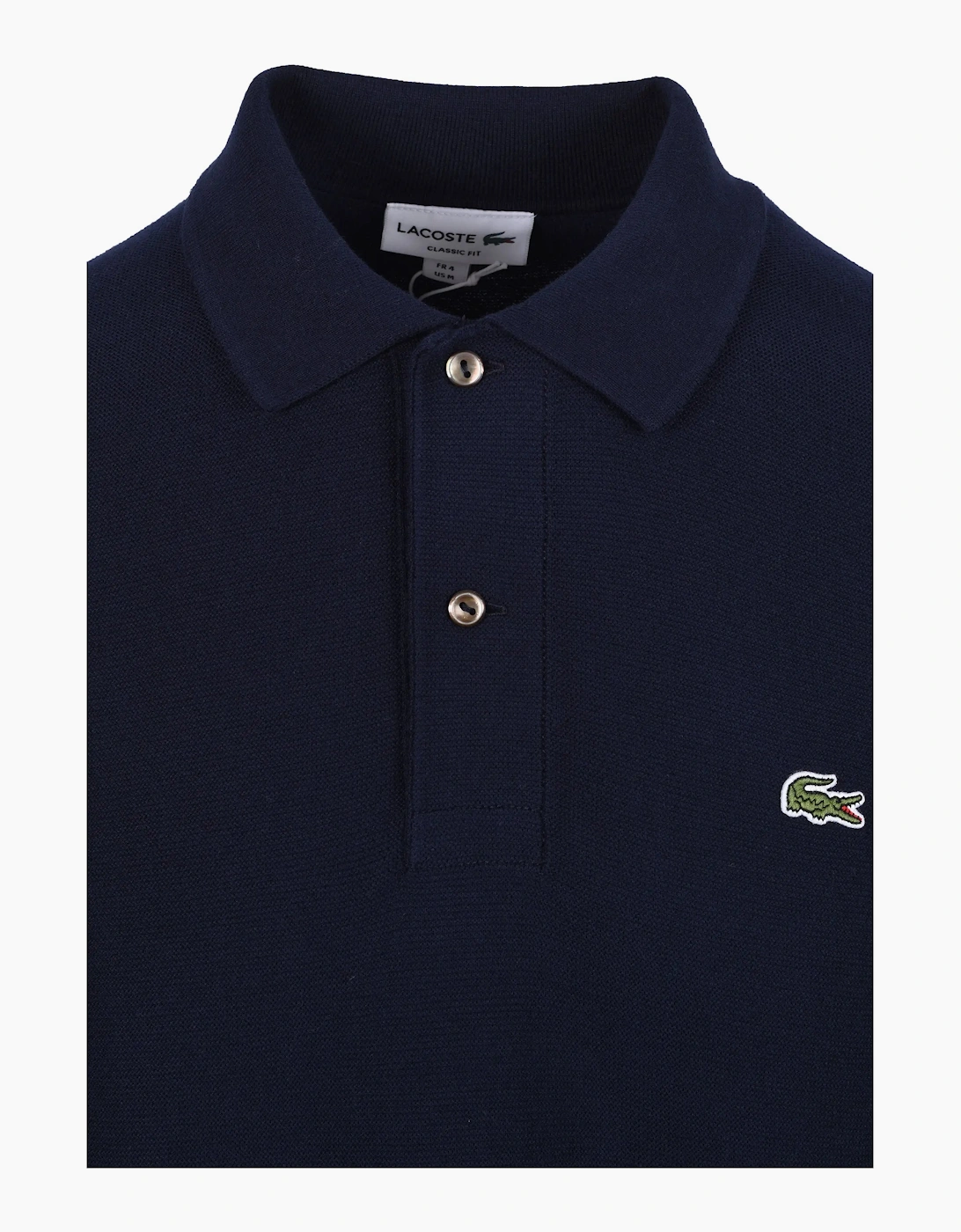 LACOSTE KNITTED POLO SHIRT NAVY BLUE