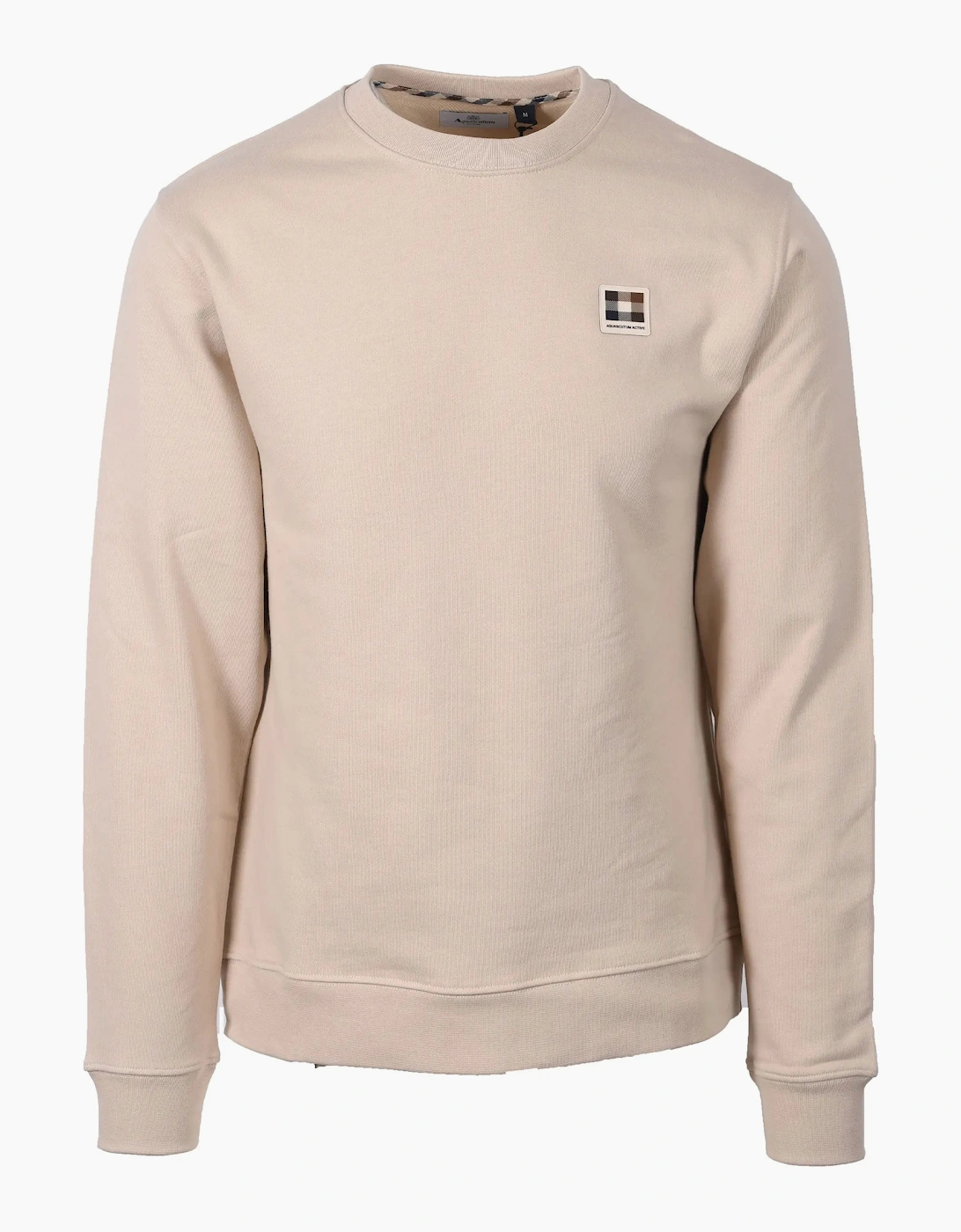 AQUASCUTUM BADGE CREWNECK SWEATSHIRT BEIGE, 4 of 3