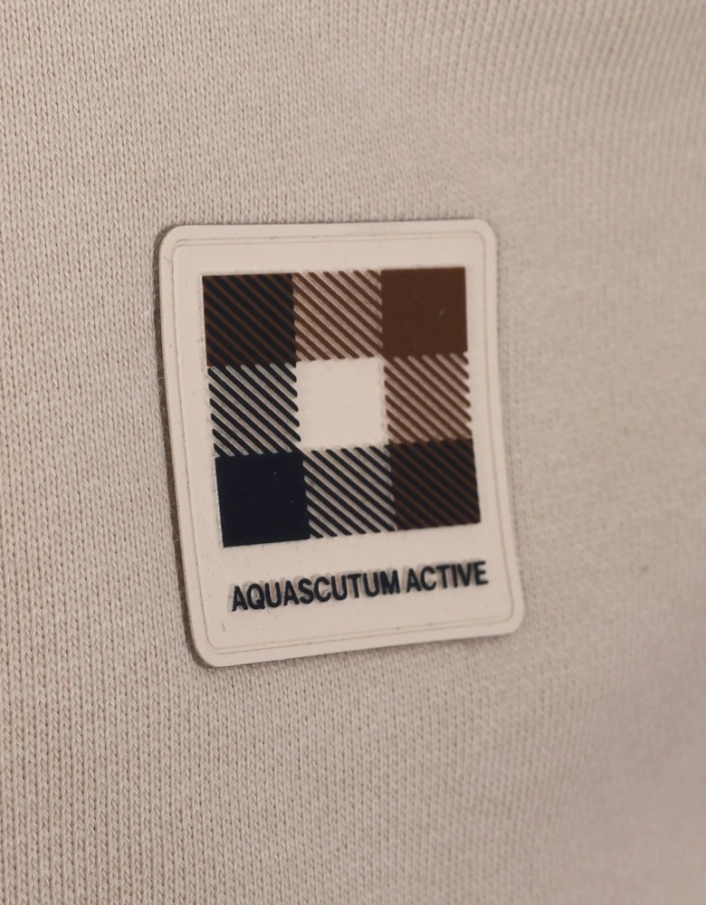 AQUASCUTUM BADGE CREWNECK SWEATSHIRT BEIGE
