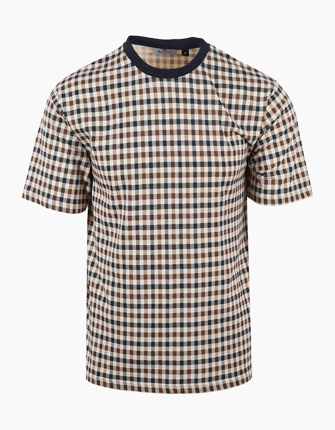 AQUASCUTUM  CLUB CHECK T-SHIRT NAVY, 4 of 3