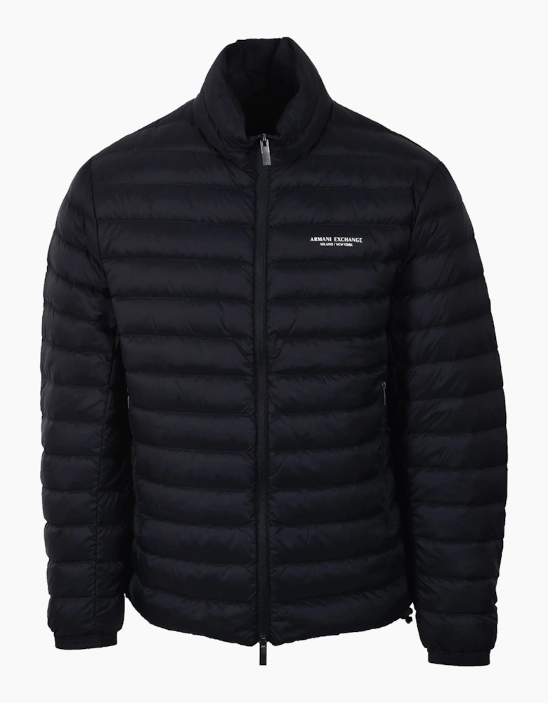 ARMANI EXCHANGE WOVEN DOWN JACKET DEEP NAVY