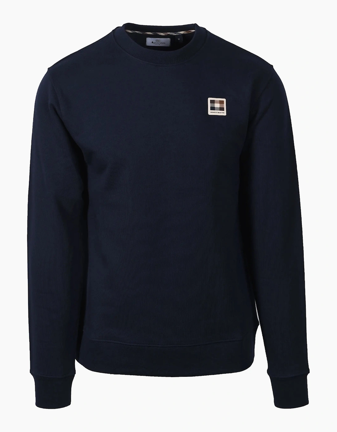 AQUASCUTUM BADGE CREWNECK SWEATSHIRT NAVY, 4 of 3