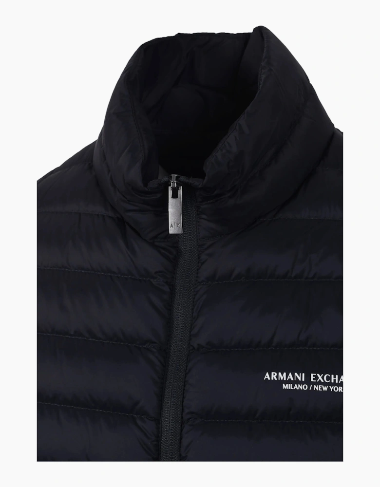 ARMANI EXCHANGE WOVEN DOWN JACKET DEEP NAVY