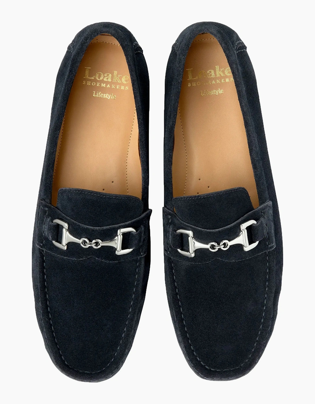 LOAKE HAWTHORN DRIVER SHOE NAVY SUEDE