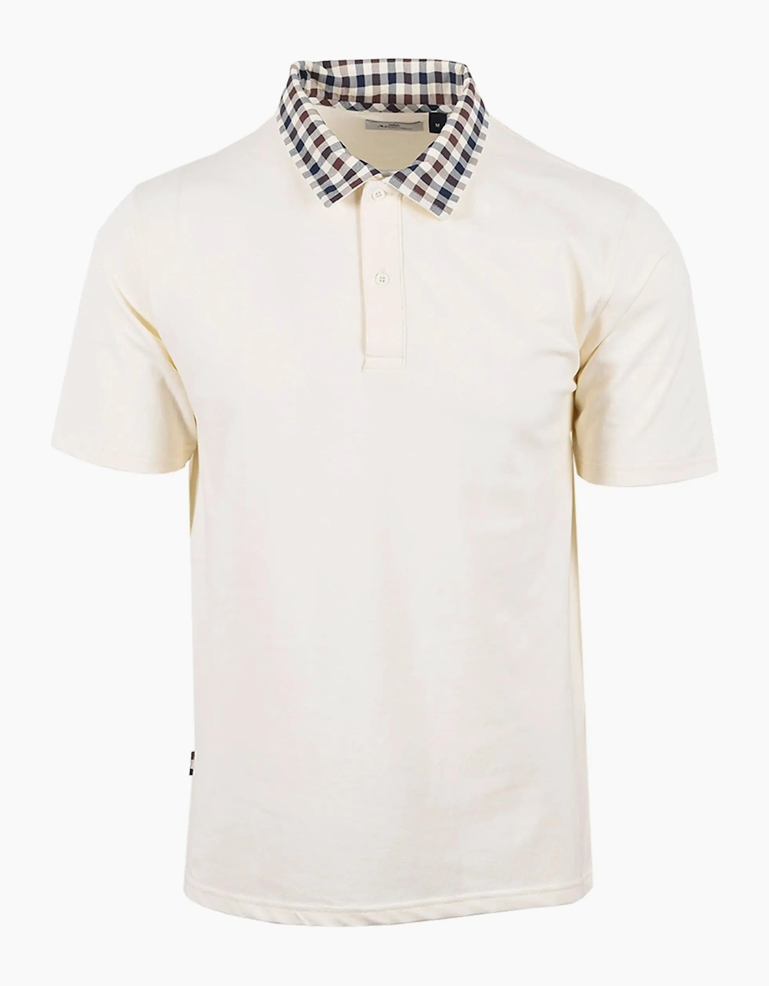 Aquascutum Men's White Club Check Collar Polo Old - Size: 42
