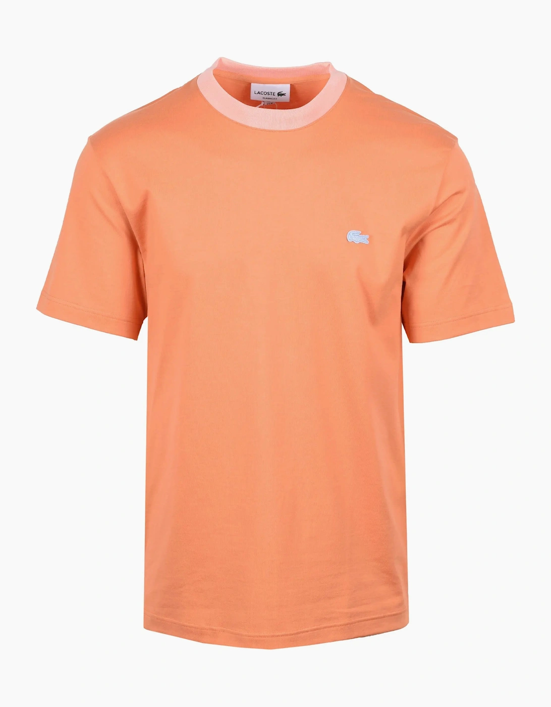 Lacoste Men's Pink T-Shirt Peach/Orange - Size: 42