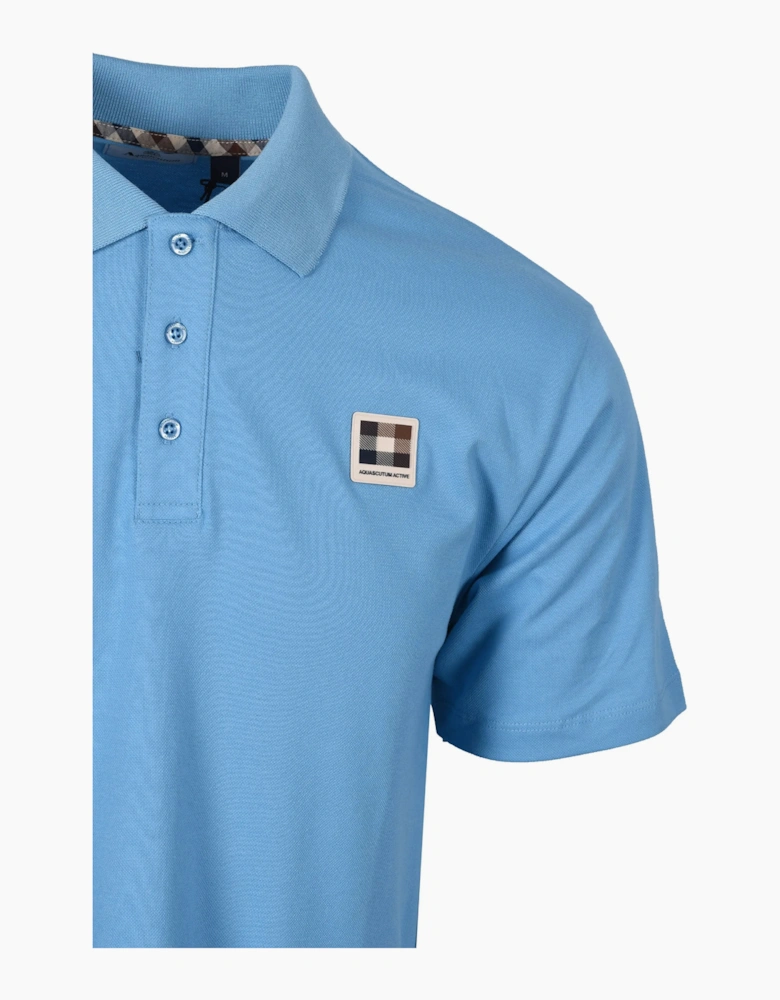 AQUASCUTUM CLUB CHECK BADGE POLO AVIO