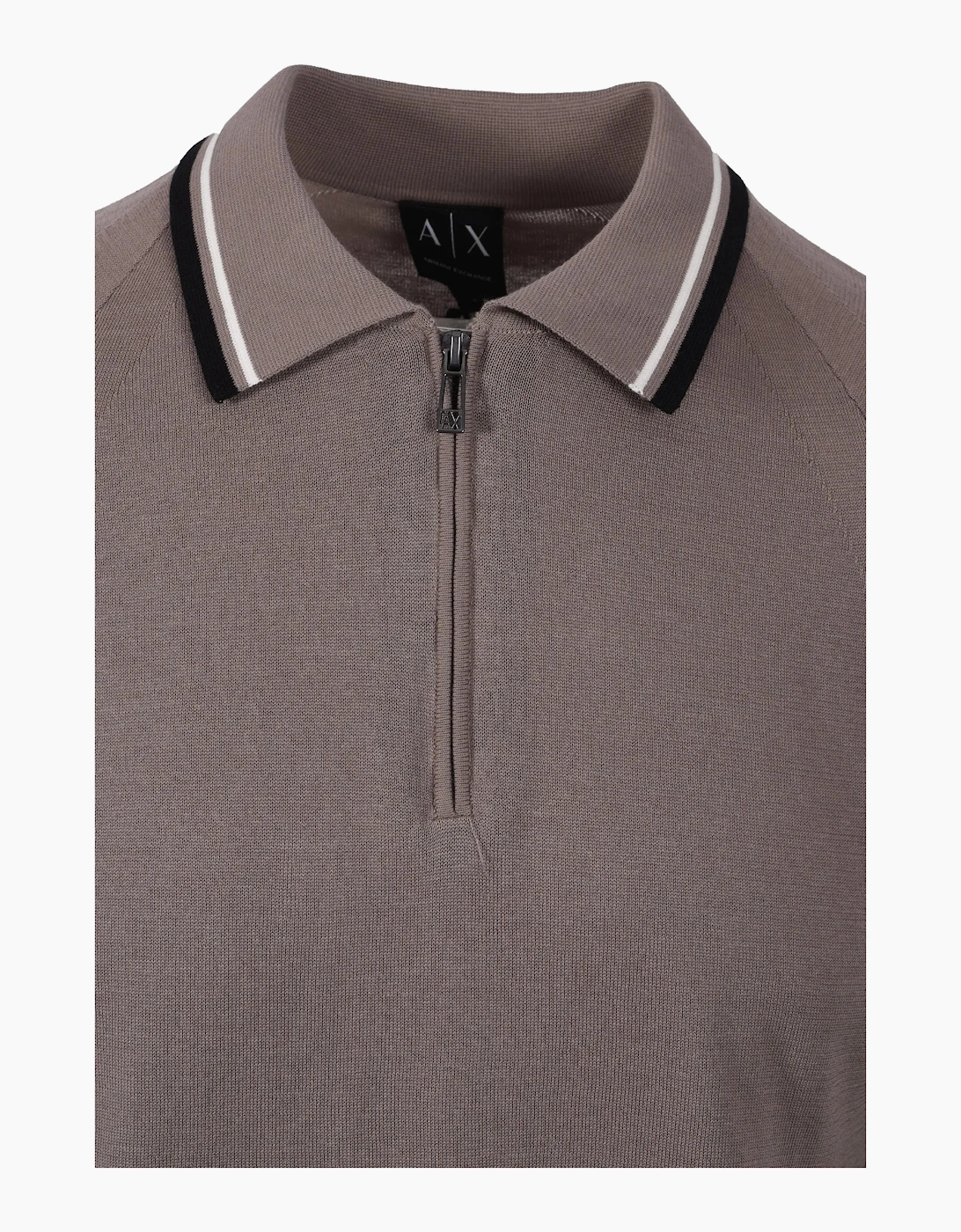 ARMANI EXCHANGE KNITTED POLO SHIRT DRIFTWOOD