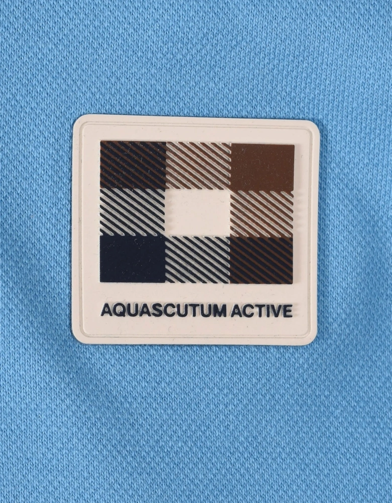 AQUASCUTUM CLUB CHECK BADGE POLO AVIO