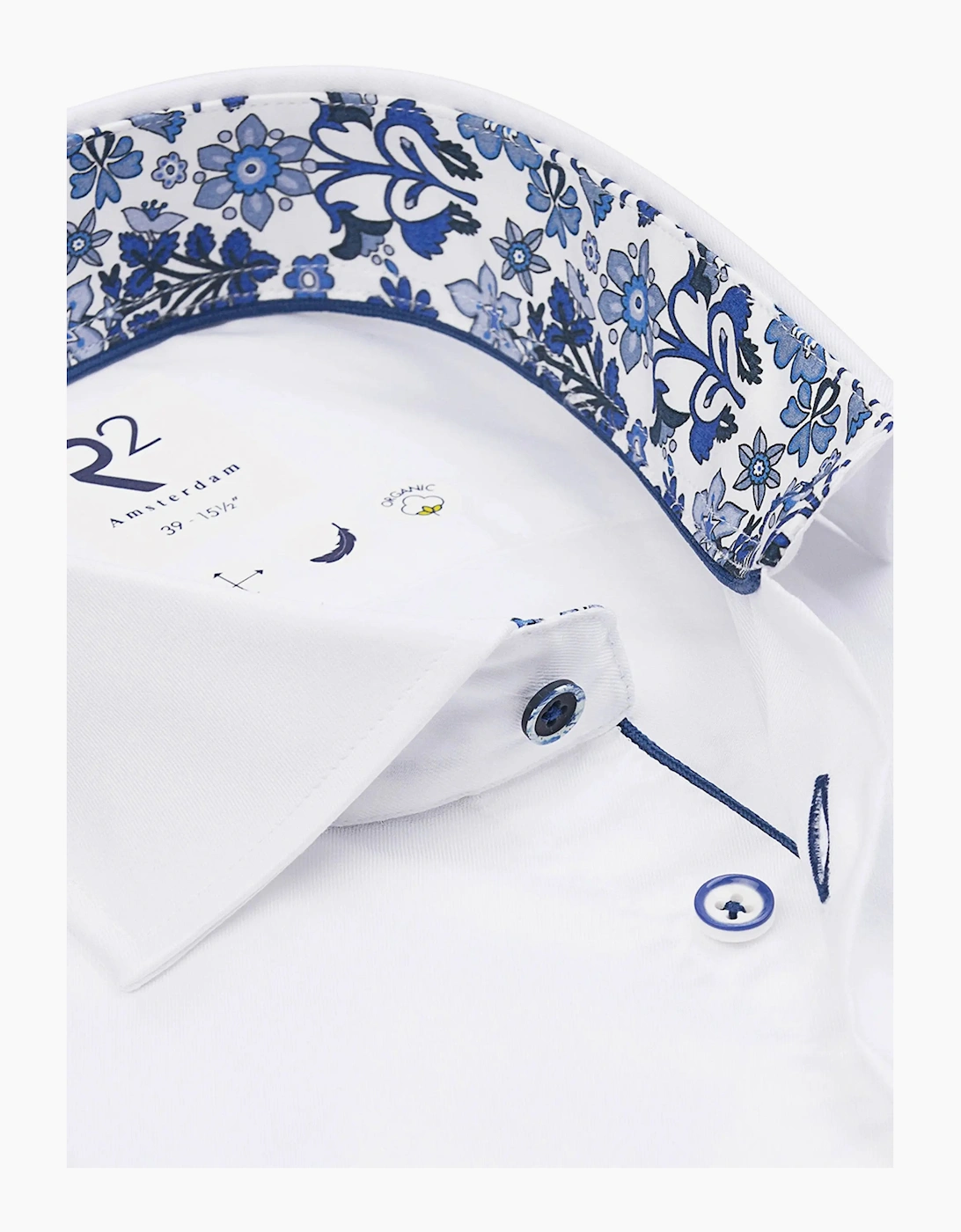 R2 CUT AWAY COLLAR LONG SLEEVED SHIRT WHITE