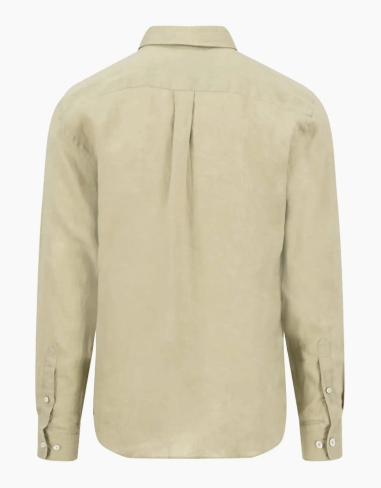 FYNCH-HATTON LONG SLEEVED LINEN SHIRT PISTACHIO