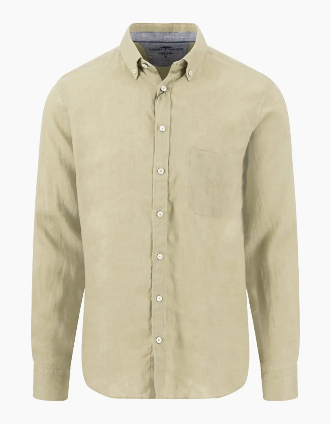 Fynch Hatton Men's Green Fynch-Hatton Long Sleeved Linen Shirt Pistachio  42 Size Xl