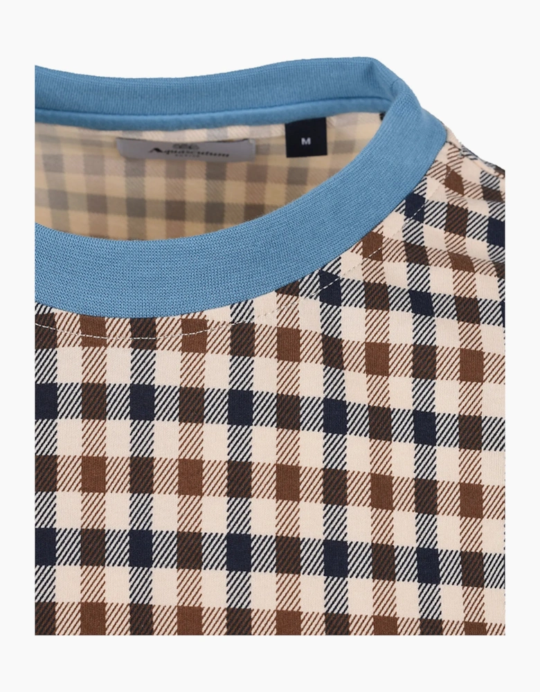 AQUASCUTUM CLUB CHECK T-SHIRT AVIO