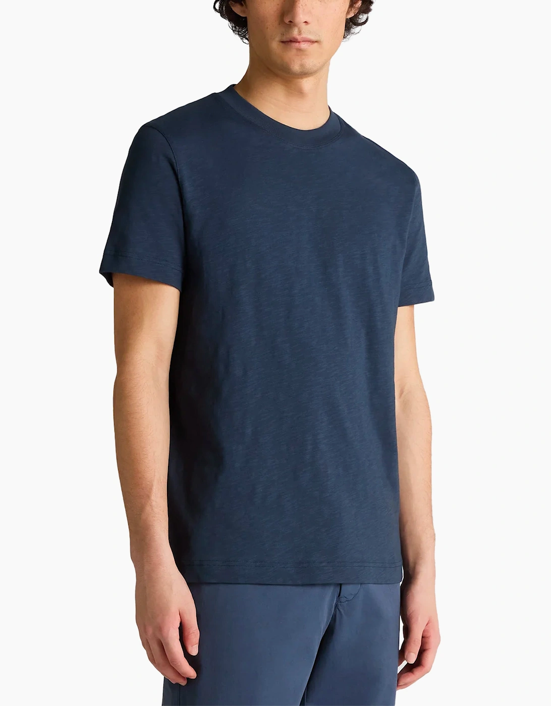 Remus Uomo slub cotton T-Shirt NAVY