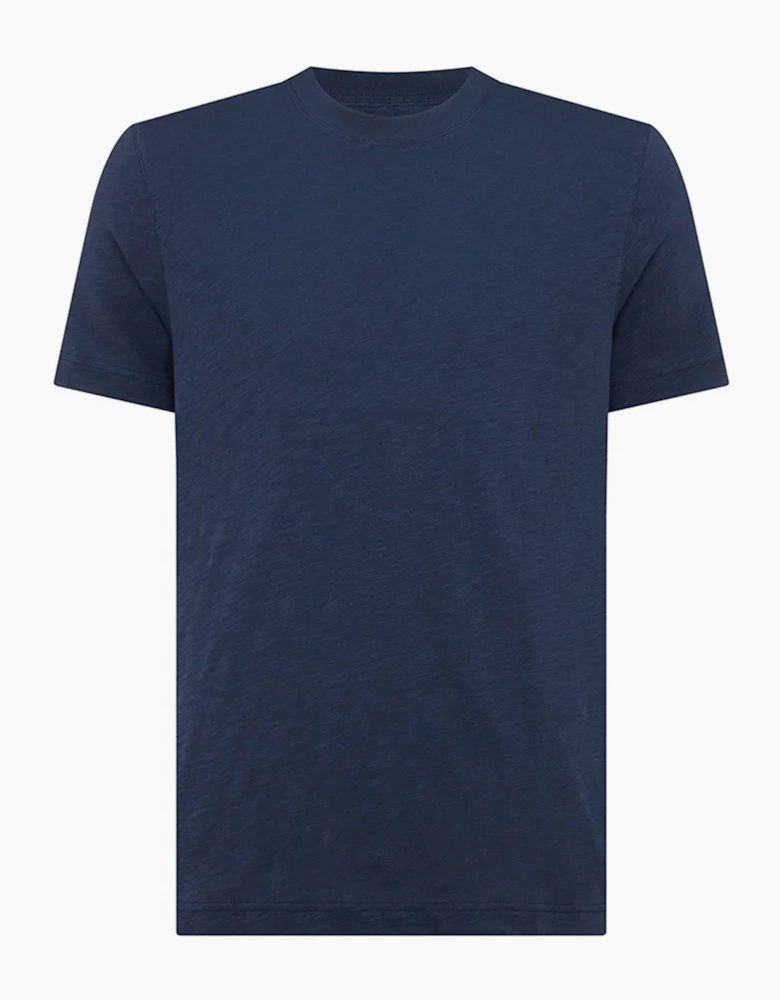 Remus Uomo slub cotton T-Shirt NAVY