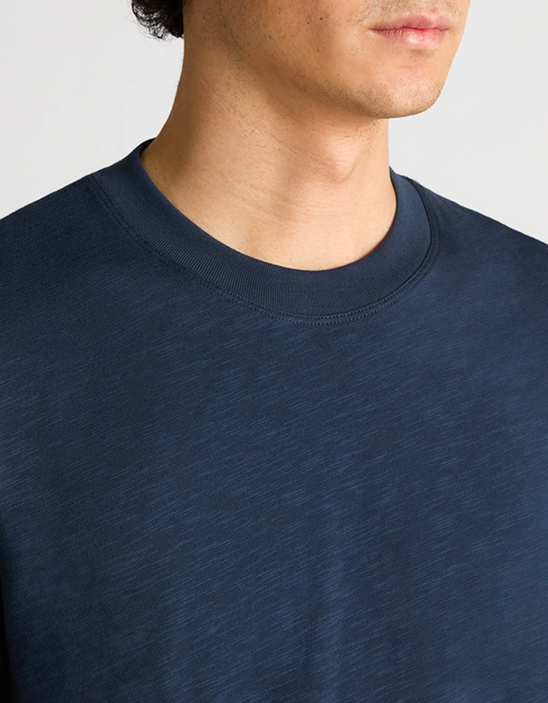 Remus Uomo slub cotton T-Shirt NAVY