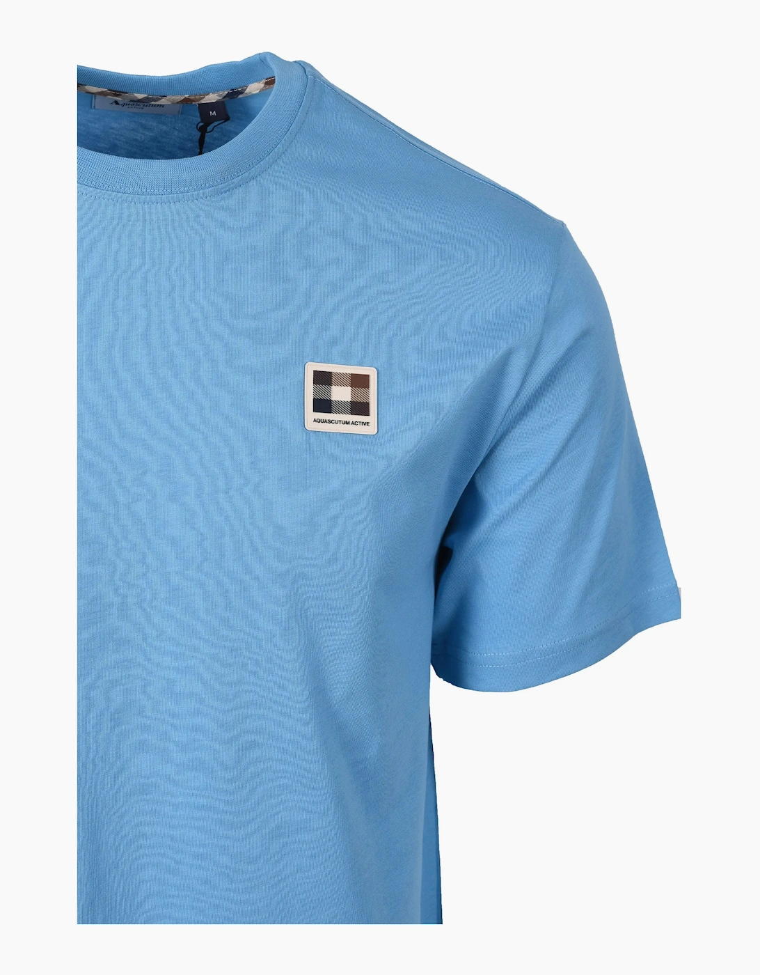 AQUASCUTUM CLUB CHECK BADGE T-SHIRT AVIO