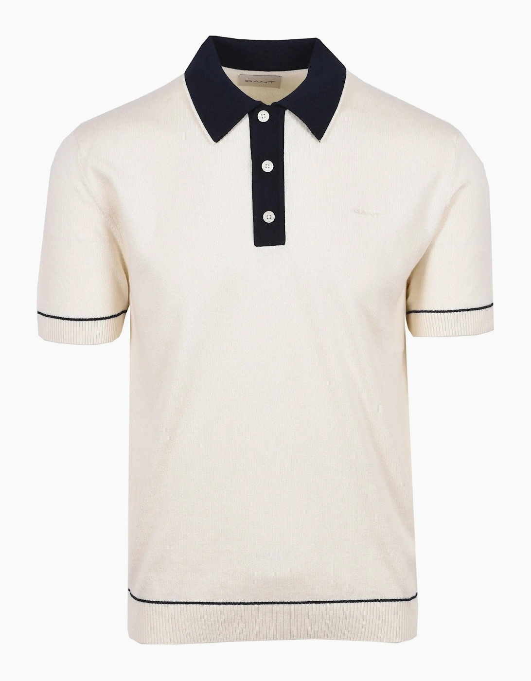Gant Men's Cream Cotton Modal Knitted Polo  42 Size Xl