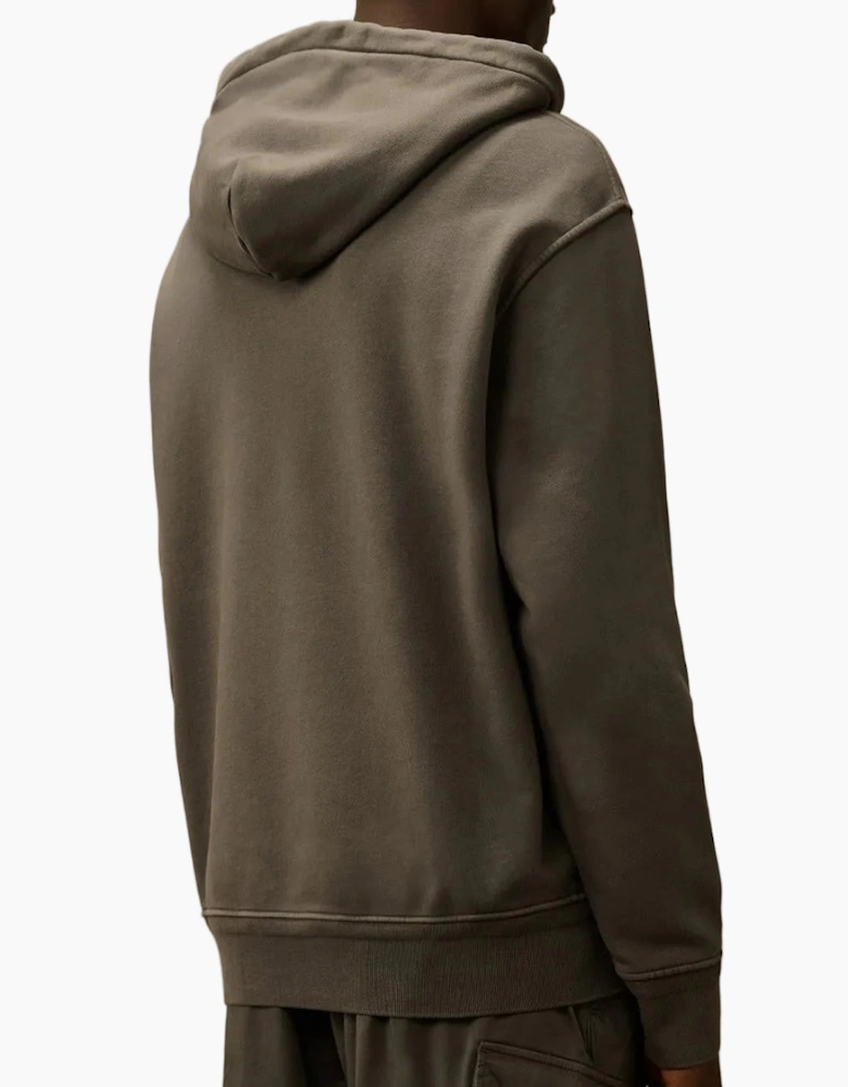 Diagonal Fleece Resist Dyed Logo Hoodie