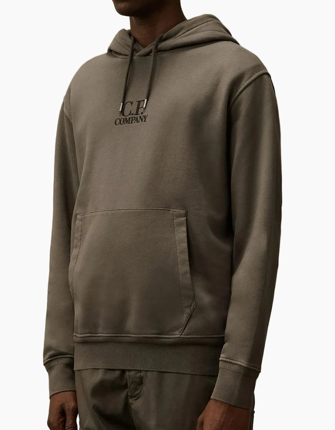 Diagonal Fleece Resist Dyed Logo Hoodie