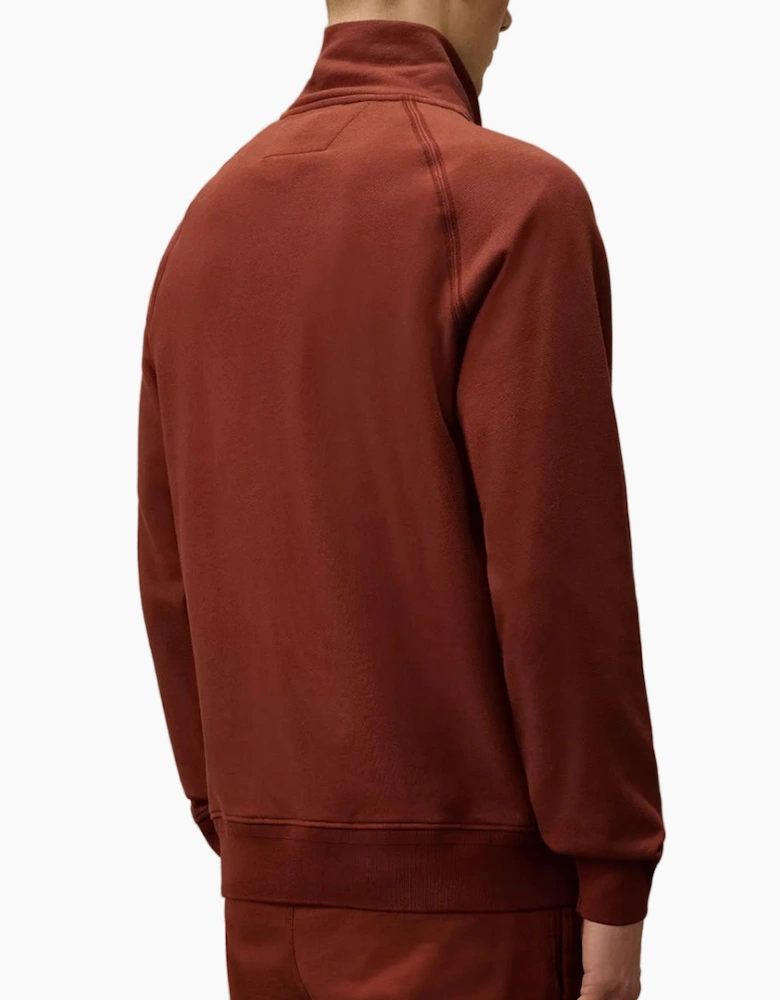 Diagonal Fleece Quarter Zip Logo Sweatshirt