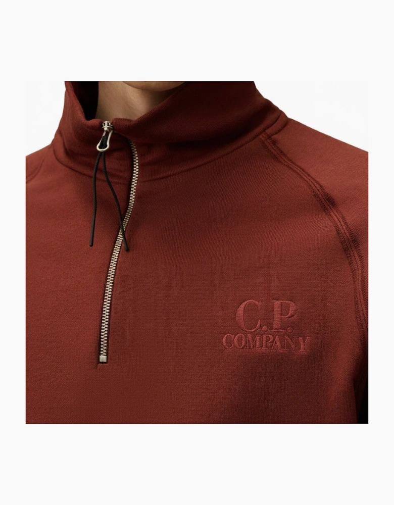 Diagonal Fleece Quarter Zip Logo Sweatshirt