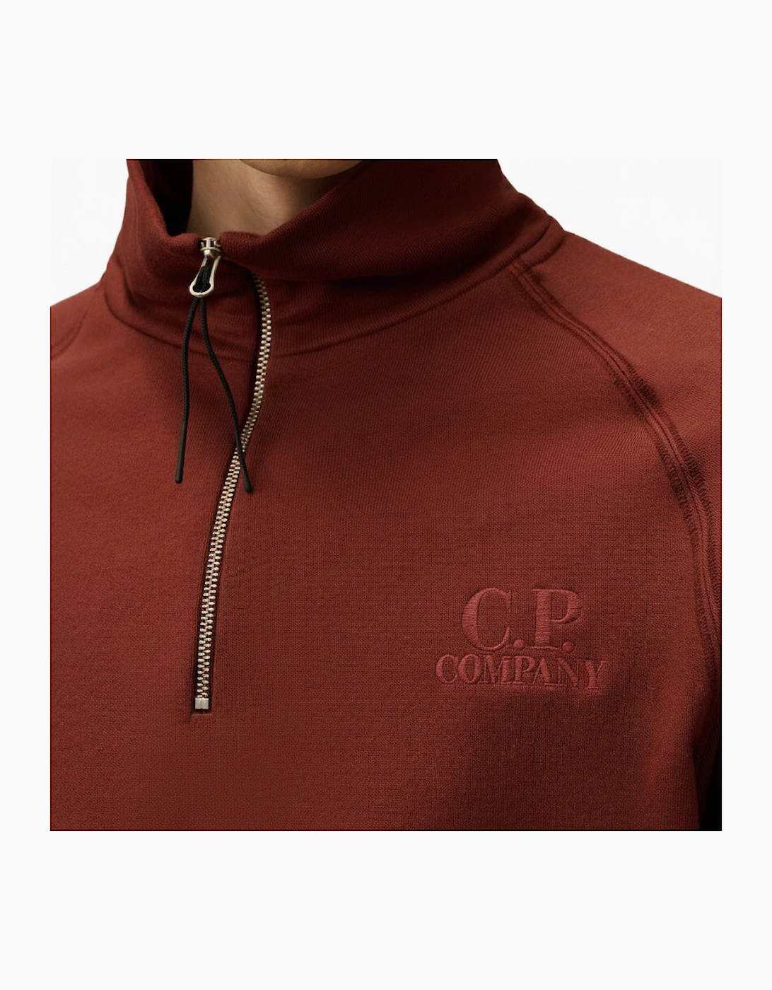 Diagonal Fleece Quarter Zip Logo Sweatshirt
