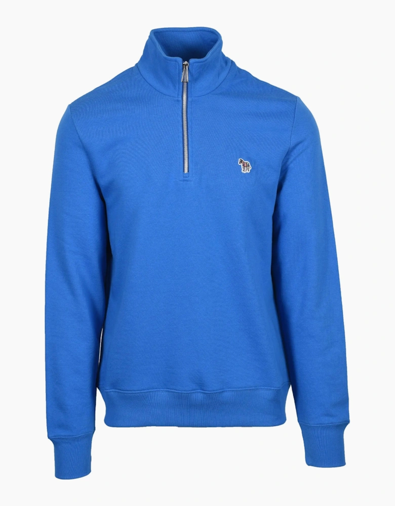 PAUL SMITH REG FIT HALF ZIP SWEATSHIRT BLUE