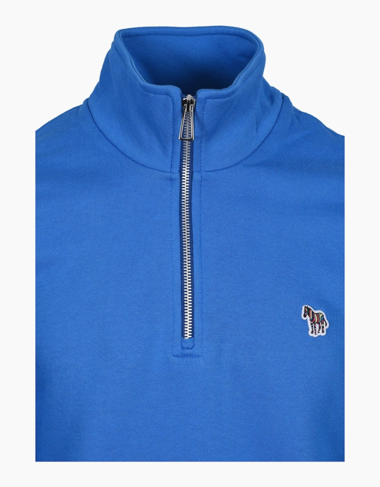 PAUL SMITH REG FIT HALF ZIP SWEATSHIRT BLUE