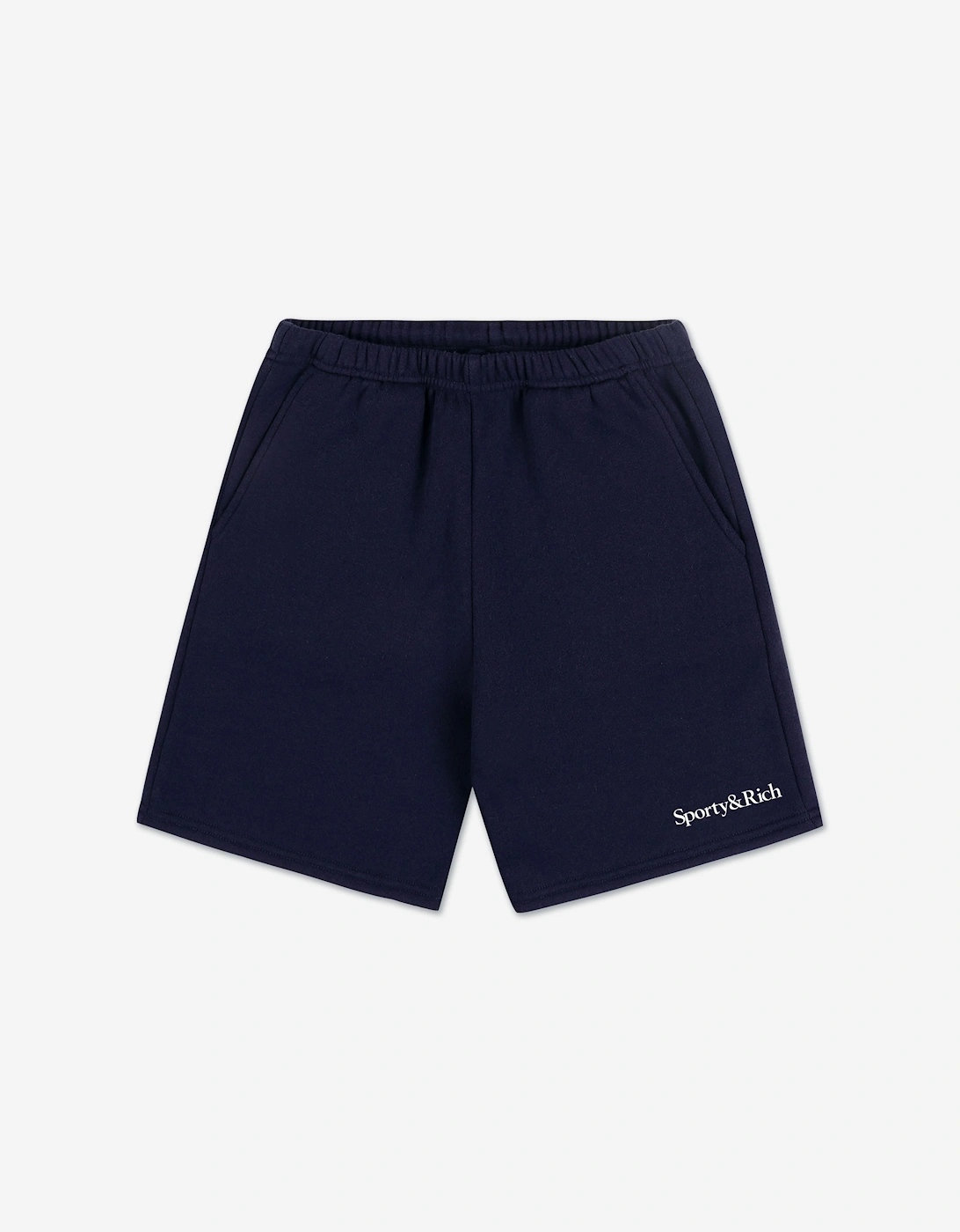 Sporty & Rich Kids Serif Logo Gym Shorts in Navy