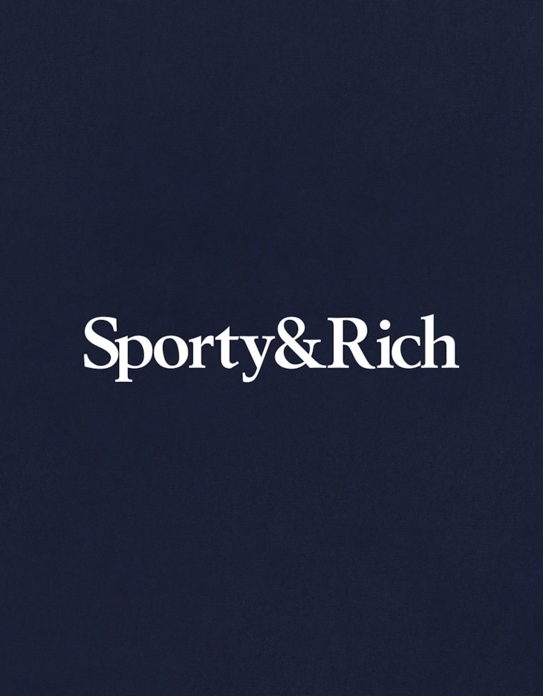 Sporty & Rich Kids Serif Logo Gym Shorts in Navy