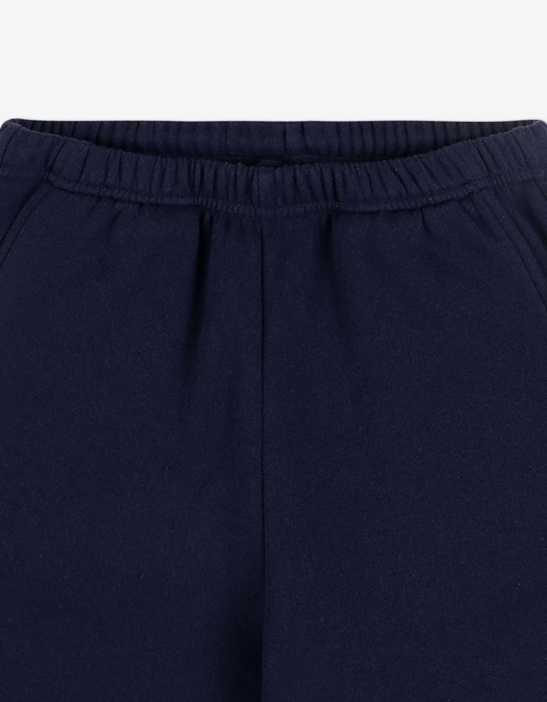 Sporty & Rich Kids Serif Logo Gym Shorts in Navy