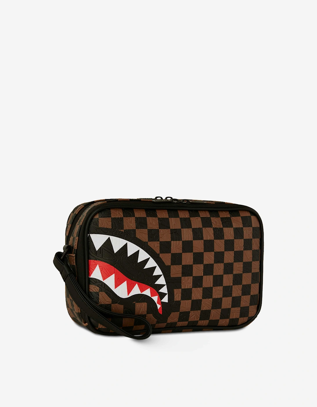 Sprayground Kids Check 2 Emboss Toiletry Bag in Brown (26cm)