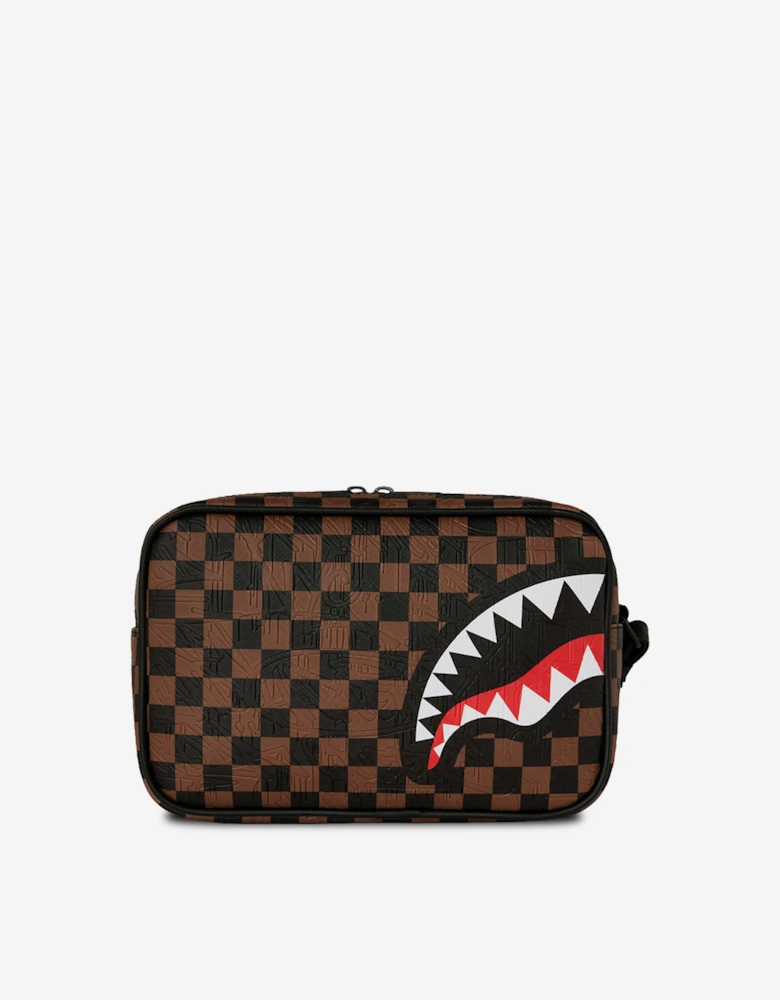 Sprayground Kids Check 2 Emboss Toiletry Bag in Brown (26cm)