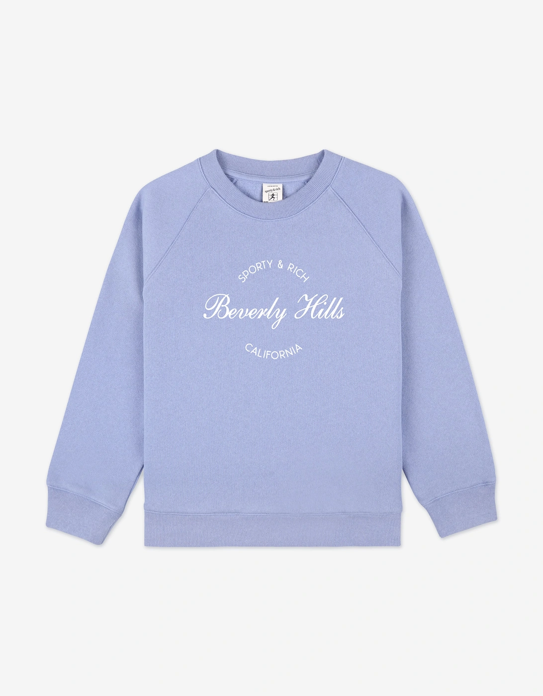 Sporty & Rich Kids Beverly Script Crewneck Sweatshirt in Blue, 5 of 4