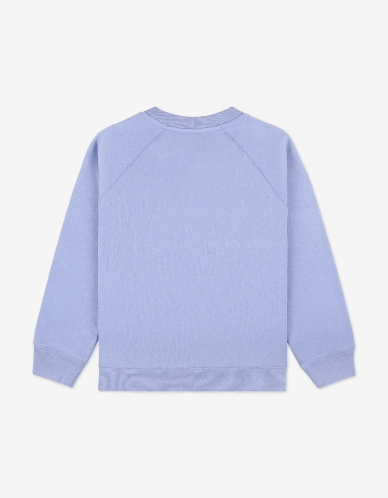 Sporty & Rich Kids Beverly Script Crewneck Sweatshirt in Blue