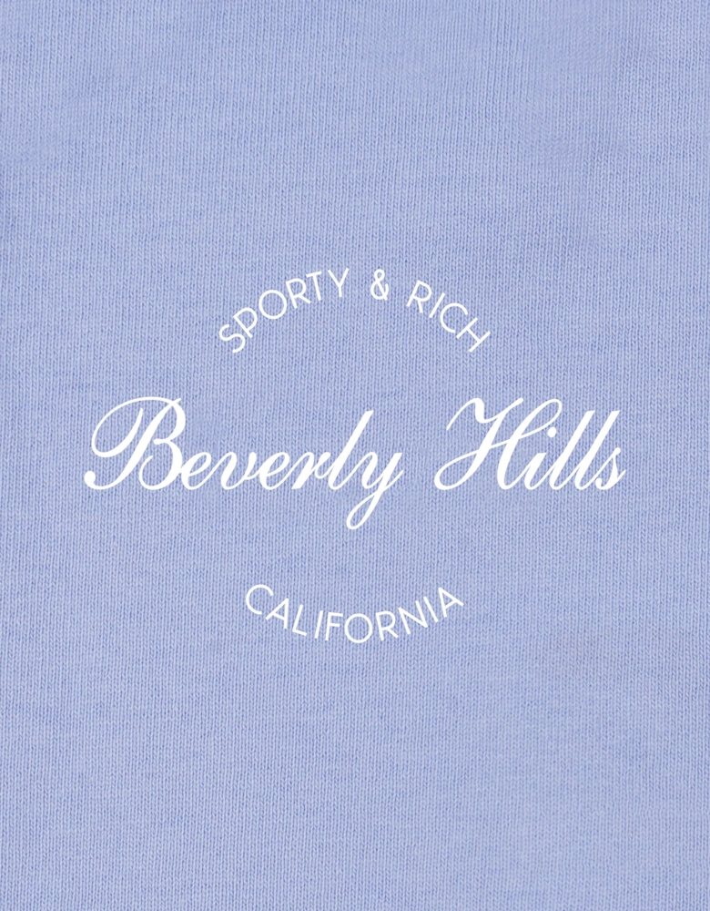 Sporty & Rich Kids Beverly Script Crewneck Sweatshirt in Blue