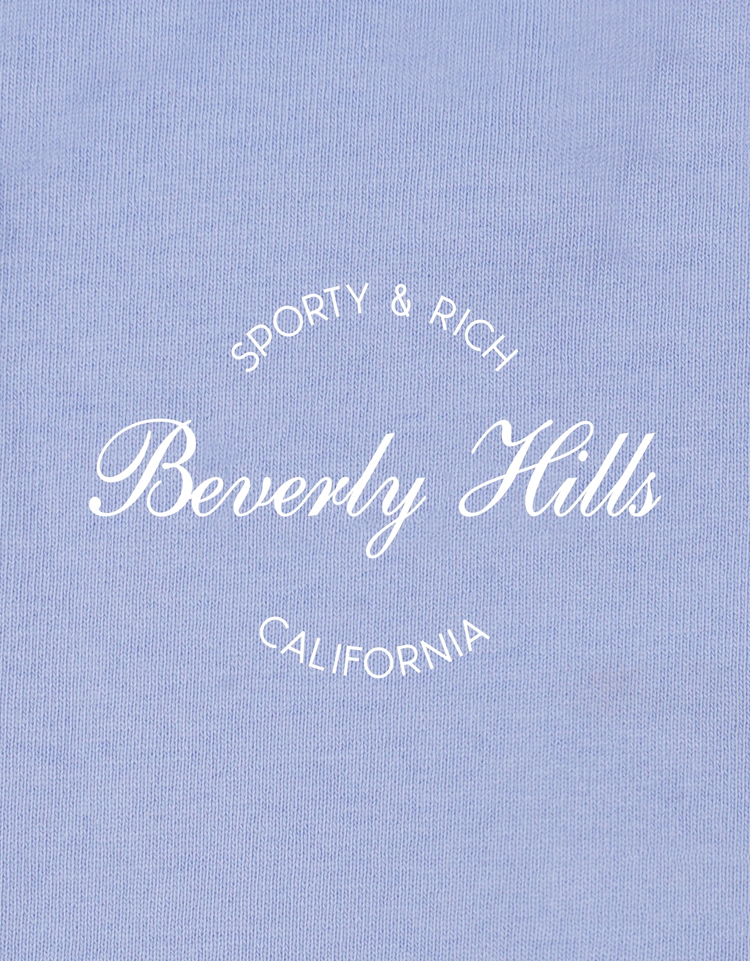 Sporty & Rich Kids Beverly Script Crewneck Sweatshirt in Blue