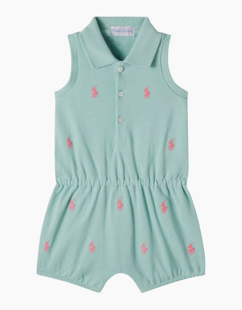 RALPH LAUREN BABY/TODDLER GIRL MINT GREEN PLAYSUIT 12843001