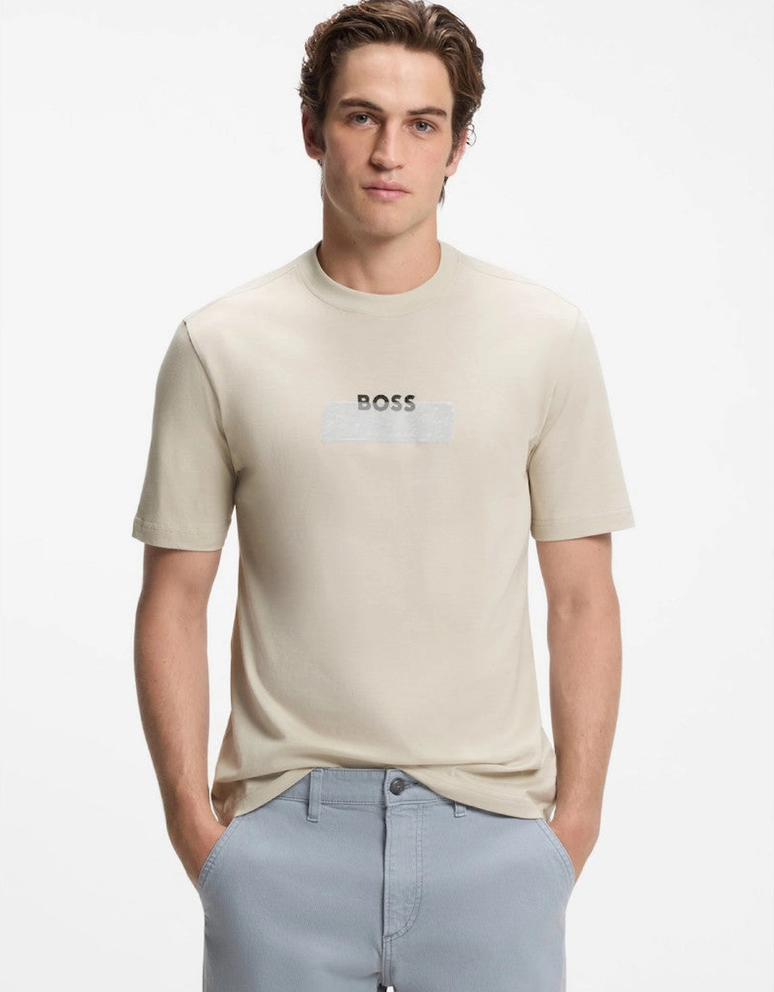 BOSS Orange Te LogoTape T-Shirt 271 L Beige