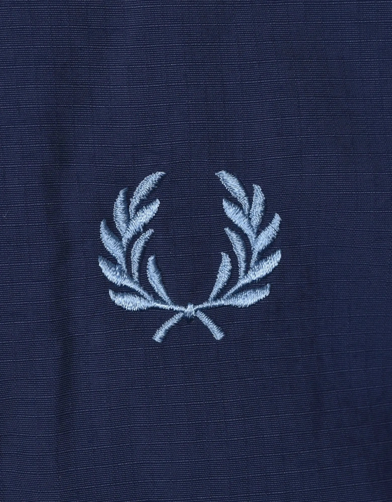 FRED PERRY CROPPED RIPSTOP PARKA TENNIS BLUE